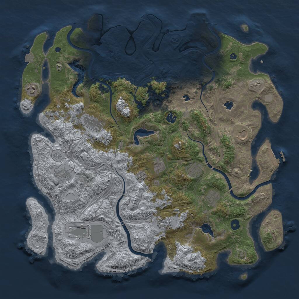 Rust Map: Procedural Map, Size: 4500, Seed: 292204208, 17 Monuments