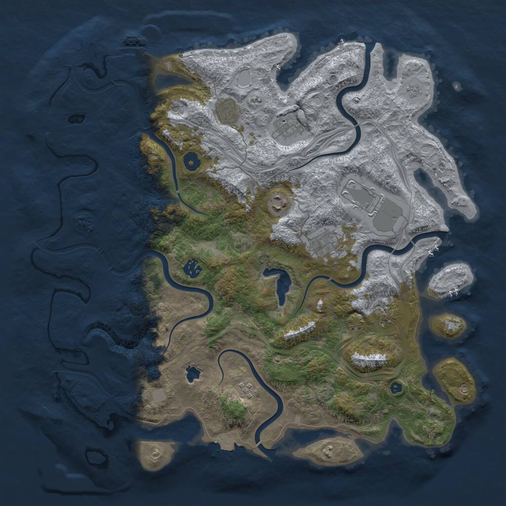 Rust Map: Procedural Map, Size: 4250, Seed: 25391, 14 Monuments