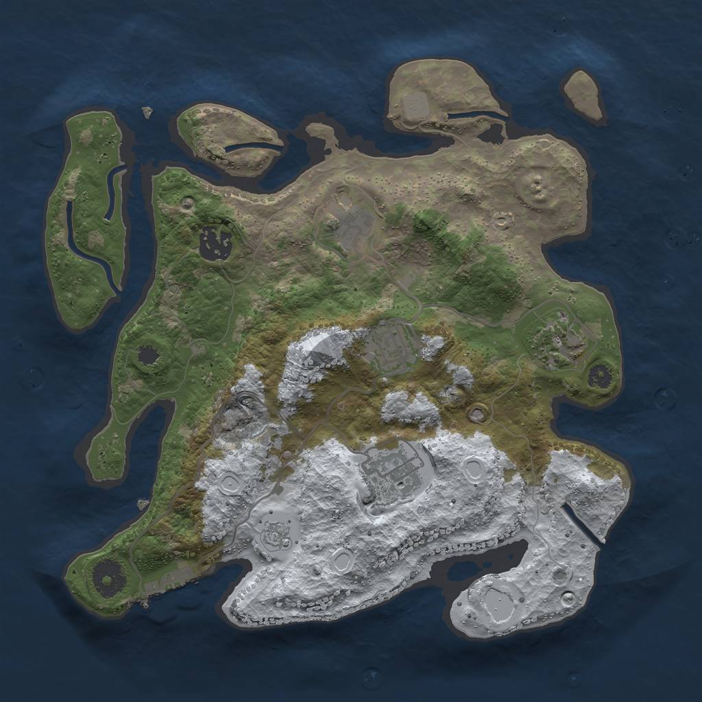 Rust Map: Procedural Map, Size: 3000, Seed: 1400224455, 12 Monuments