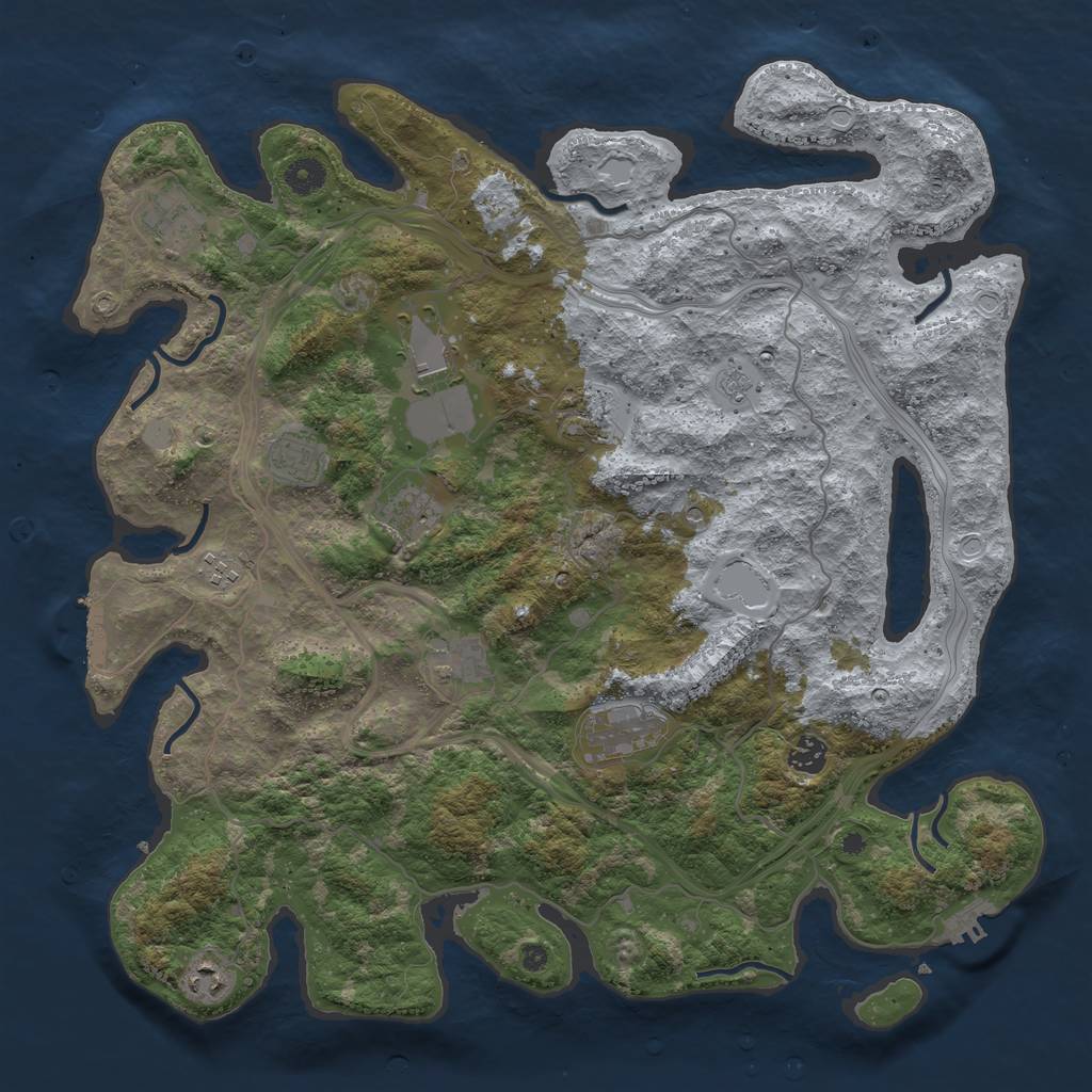 Rust Map: Procedural Map, Size: 4250, Seed: 16541, 17 Monuments