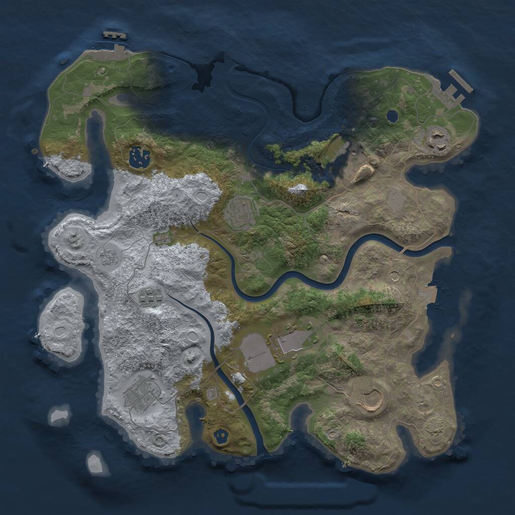 Rust Map: Procedural Map, Size: 3500, Seed: 20220586, 14 Monuments