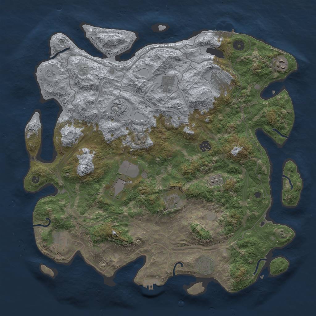Rust Map: Procedural Map, Size: 4250, Seed: 1901094712, 17 Monuments