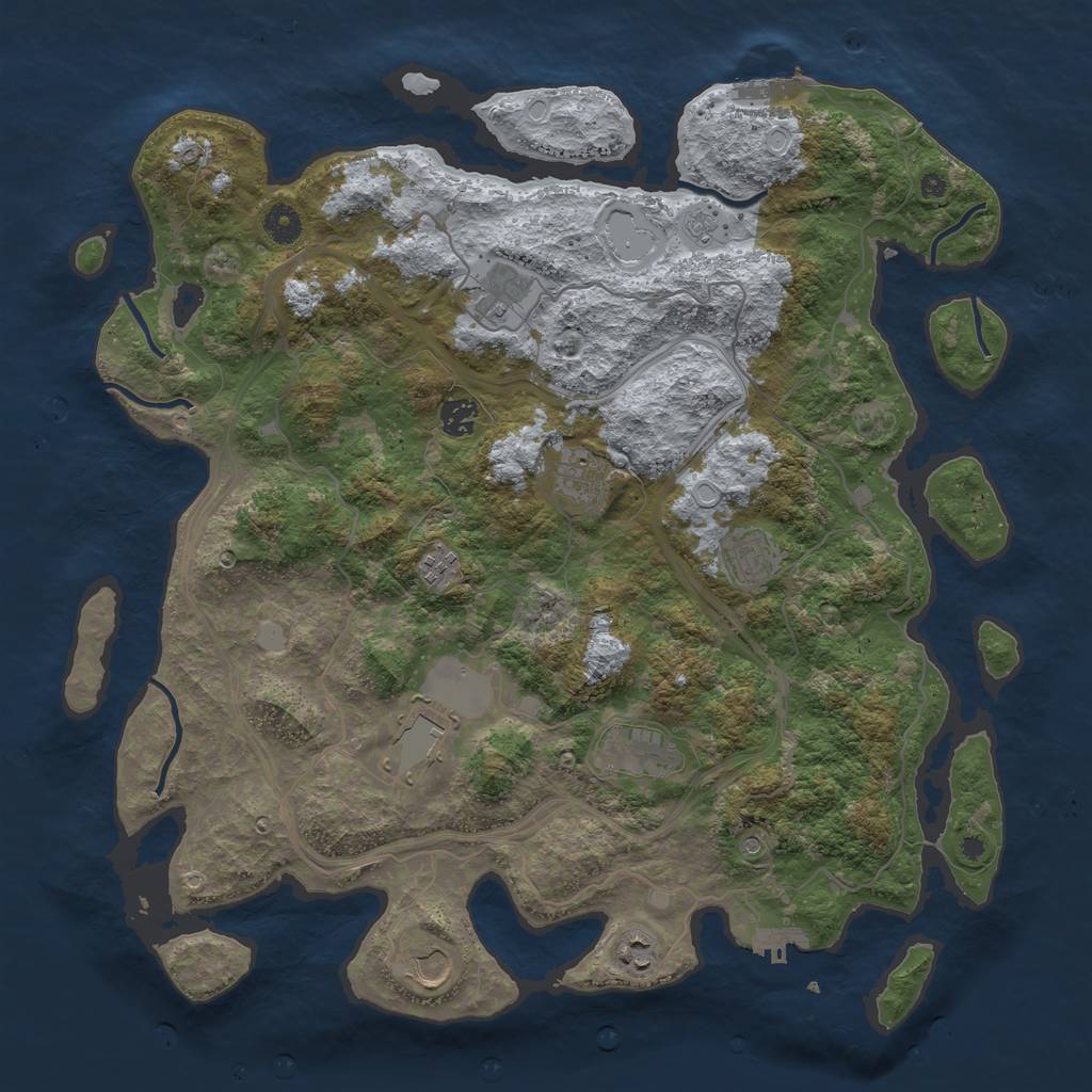 Rust Map: Procedural Map, Size: 4250, Seed: 584114330, 16 Monuments