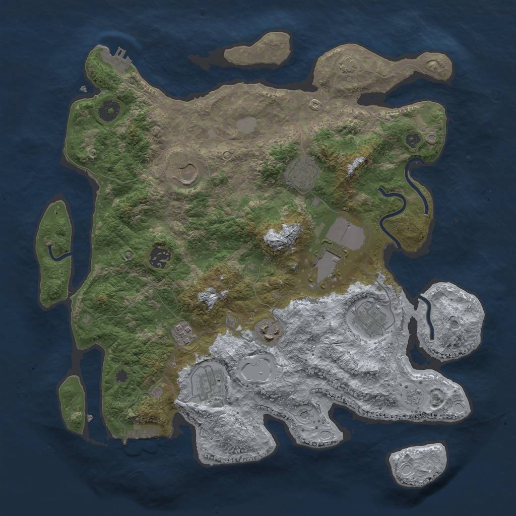 Rust Map: Procedural Map, Size: 3700, Seed: 1816149, 16 Monuments