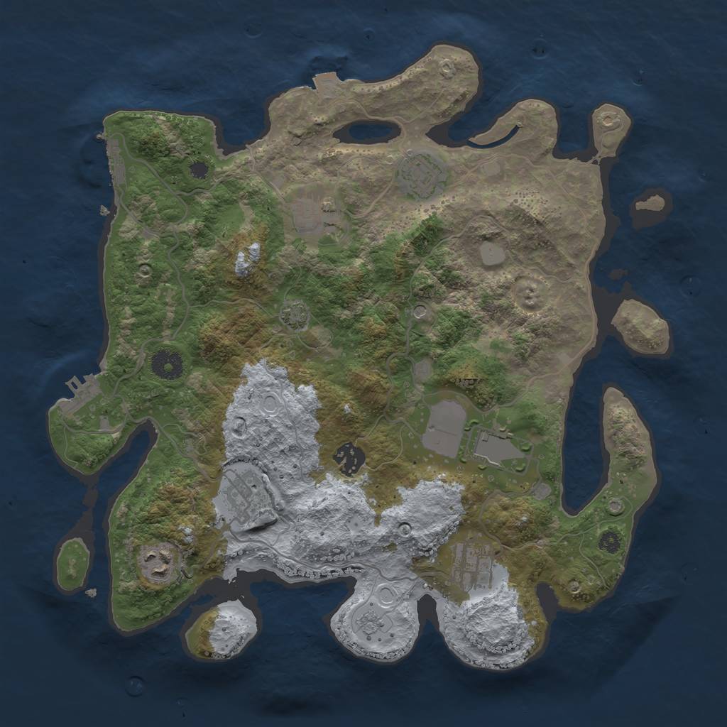 Rust Map: Procedural Map, Size: 3500, Seed: 1248459149, 15 Monuments