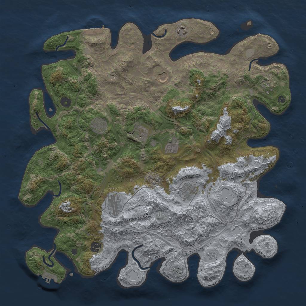 Rust Map: Procedural Map, Size: 4250, Seed: 1198475982, 17 Monuments