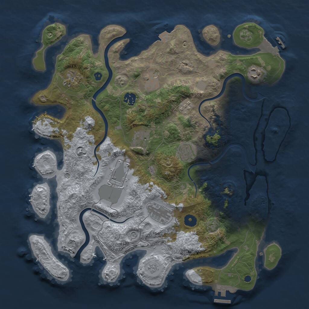 Rust Map: Procedural Map, Size: 3750, Seed: 436363325, 15 Monuments