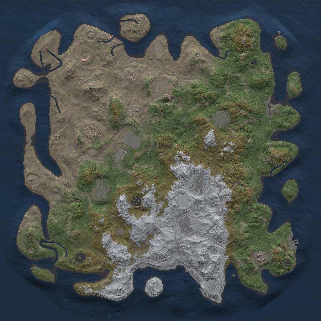 Rust Map: Procedural Map, Size: 4500, Seed: 8440, 18 Monuments