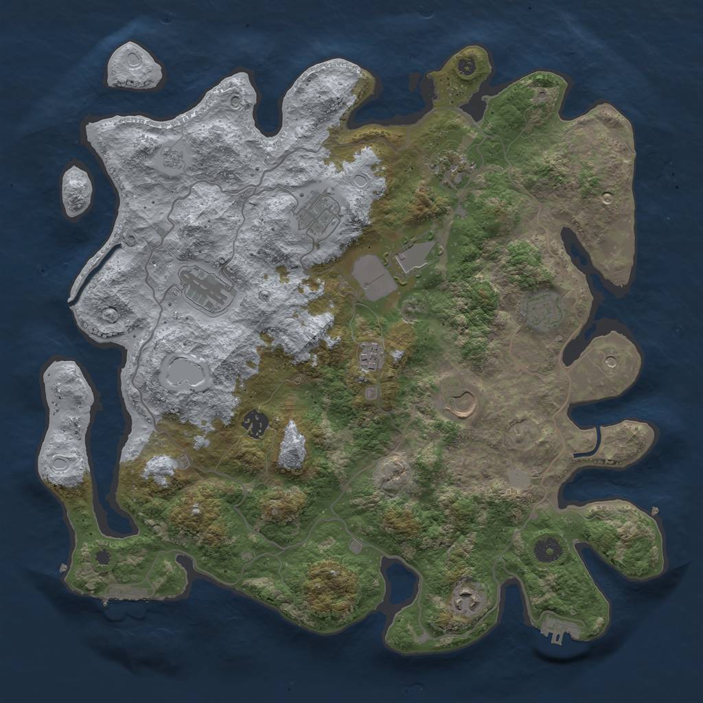 Rust Map: Procedural Map, Size: 4000, Seed: 5192022, 16 Monuments
