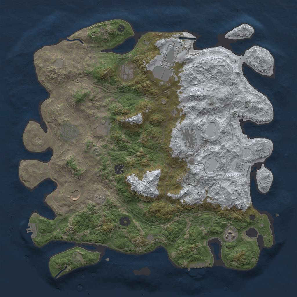 Rust Map: Procedural Map, Size: 4250, Seed: 995160674, 18 Monuments