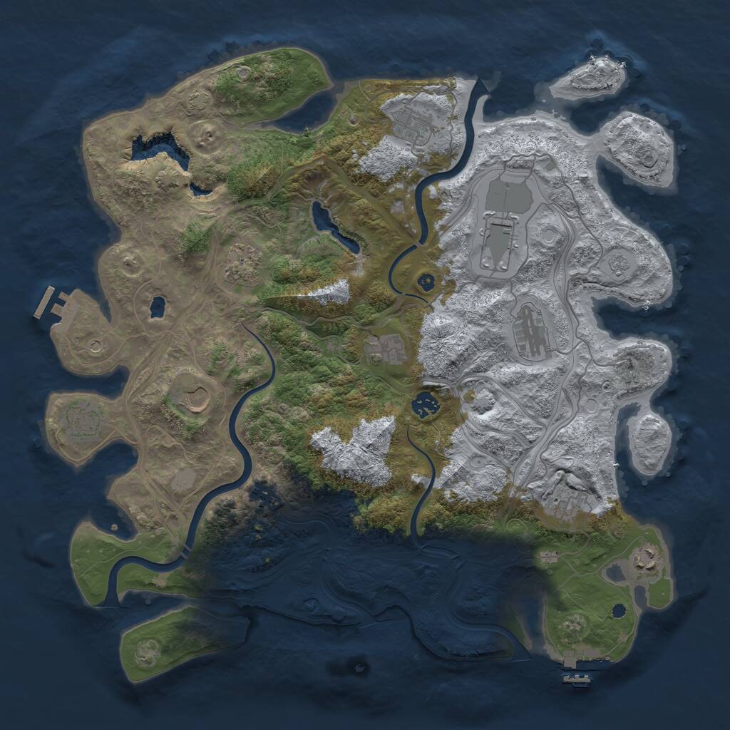 Rust Map: Procedural Map, Size: 4250, Seed: 995160674, 17 Monuments