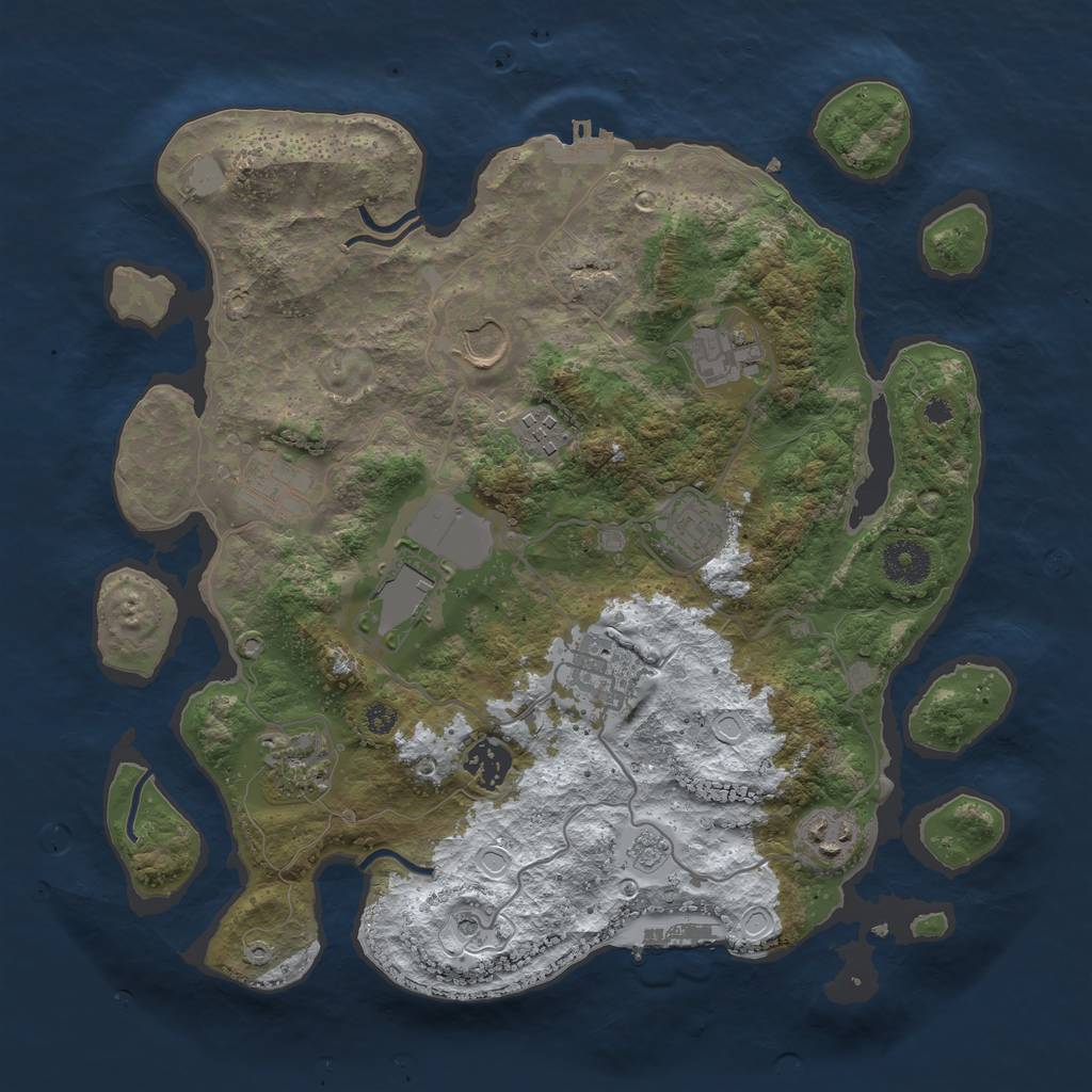 Rust Map: Procedural Map, Size: 3500, Seed: 519060069, 19 Monuments