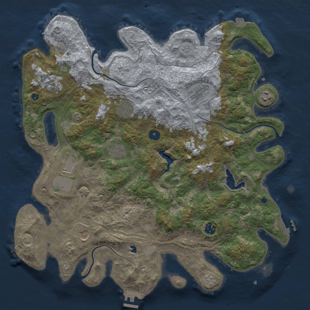 Rust Map: Procedural Map, Size: 4250, Seed: 1352233758, 15 Monuments