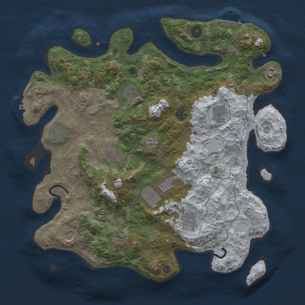 Rust Map: Procedural Map, Size: 4000, Seed: 1713236966, 20 Monuments