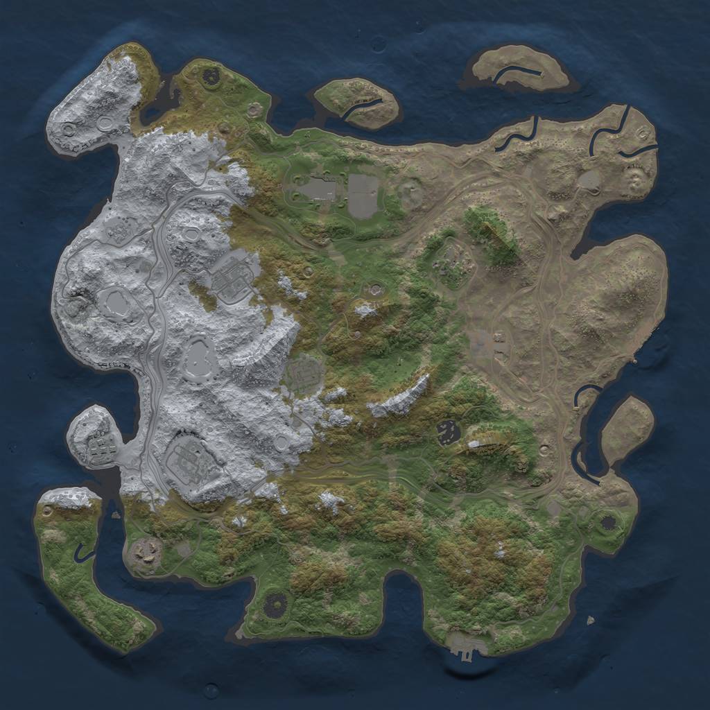 Rust Map: Procedural Map, Size: 4250, Seed: 698008, 16 Monuments