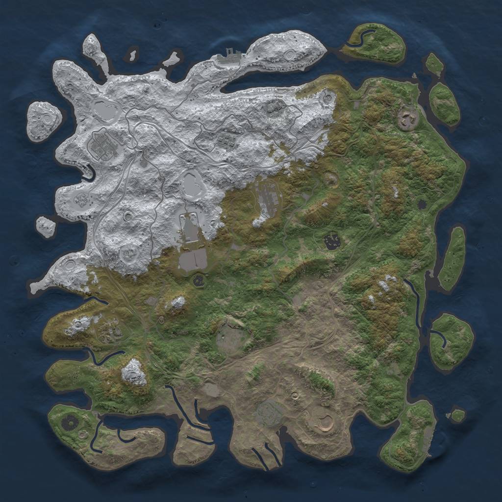 Rust Map: Procedural Map, Size: 4600, Seed: 2554658, 19 Monuments