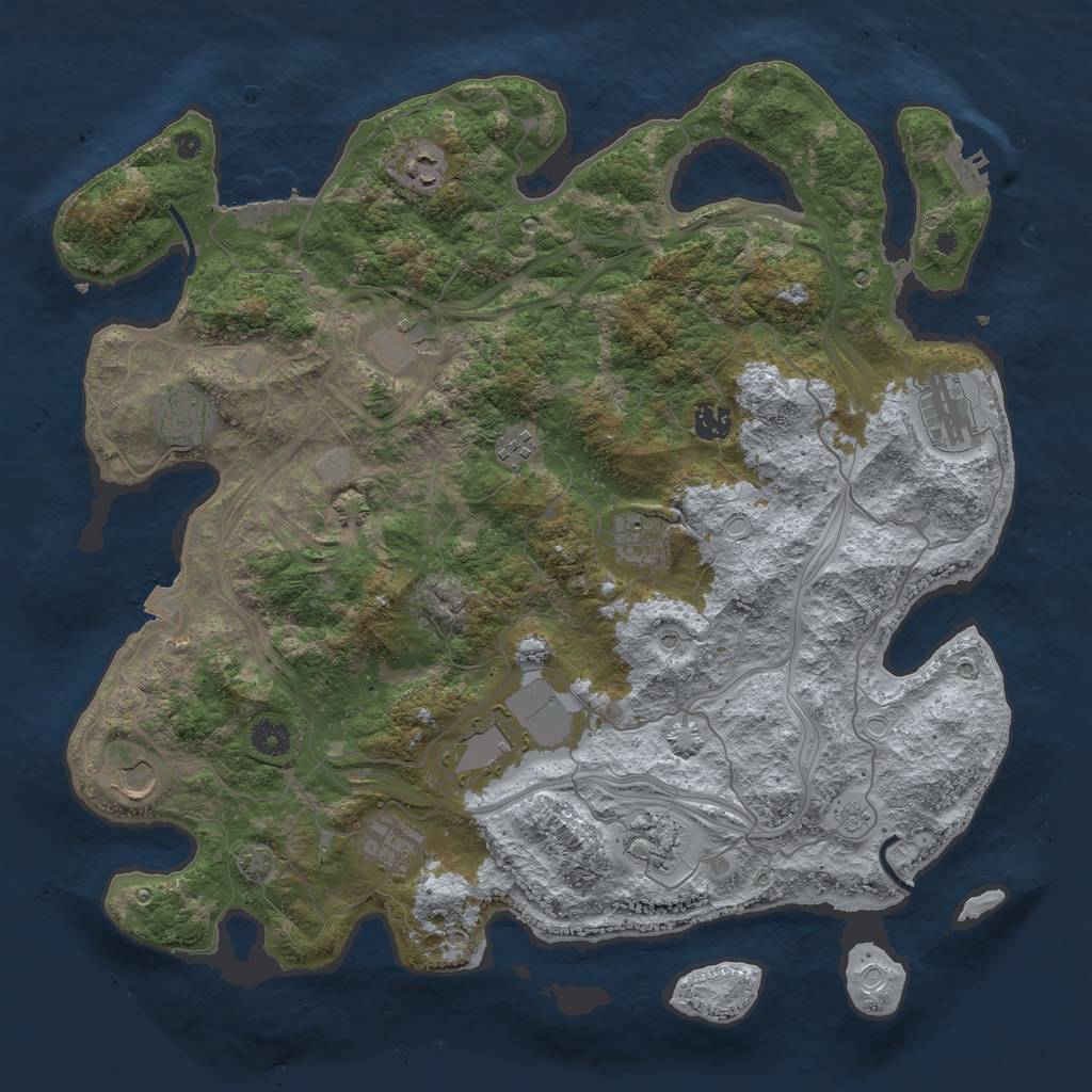 Rust Map: Procedural Map, Size: 4250, Seed: 1505298208, 19 Monuments