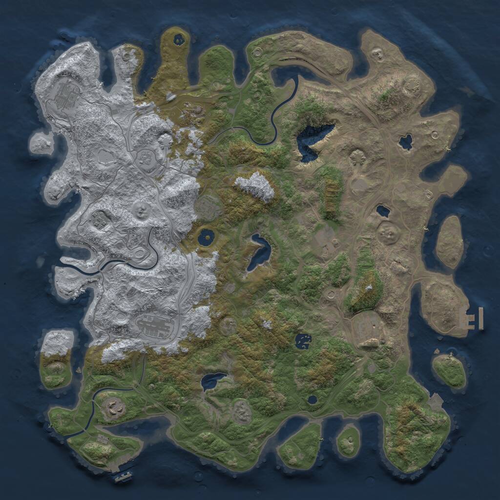 Rust Map: Procedural Map, Size: 4500, Seed: 814063080, 15 Monuments