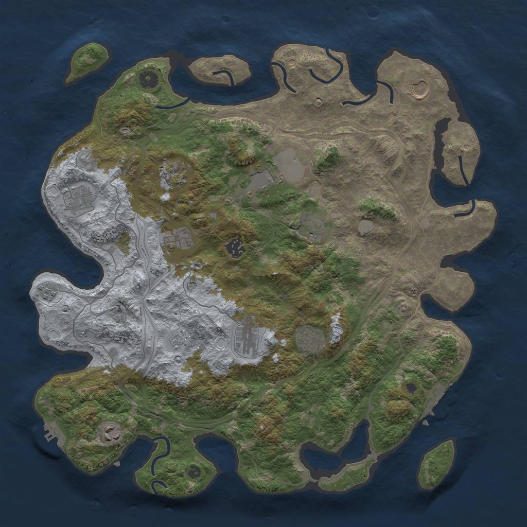 Rust Map: Procedural Map, Size: 4250, Seed: 1551083804, 18 Monuments