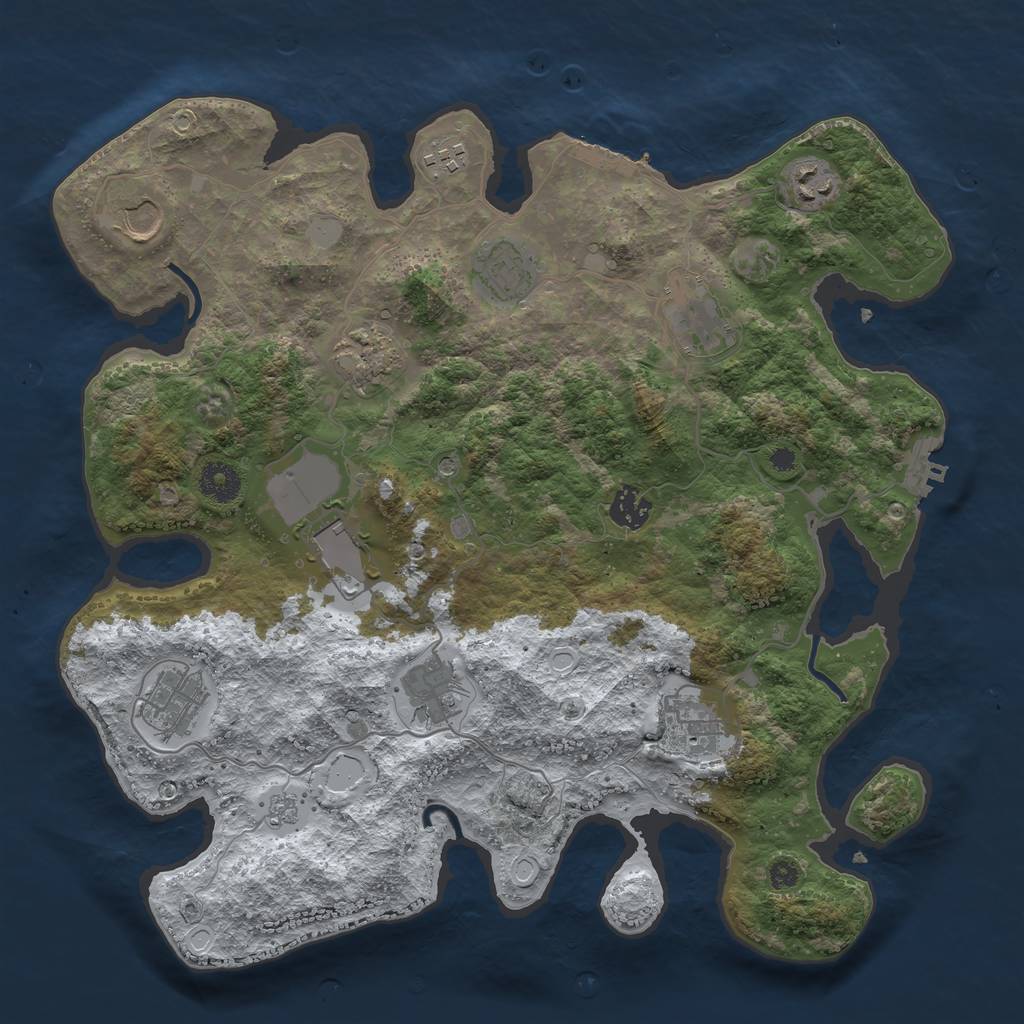 Rust Map: Procedural Map, Size: 3700, Seed: 76339751, 20 Monuments