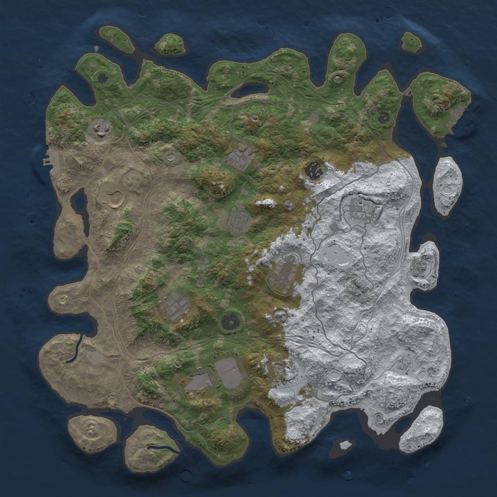 Rust Map: Procedural Map, Size: 4250, Seed: 1365293459, 20 Monuments