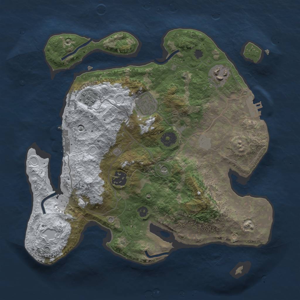 Rust Map: Procedural Map, Size: 3000, Seed: 342579335, 12 Monuments