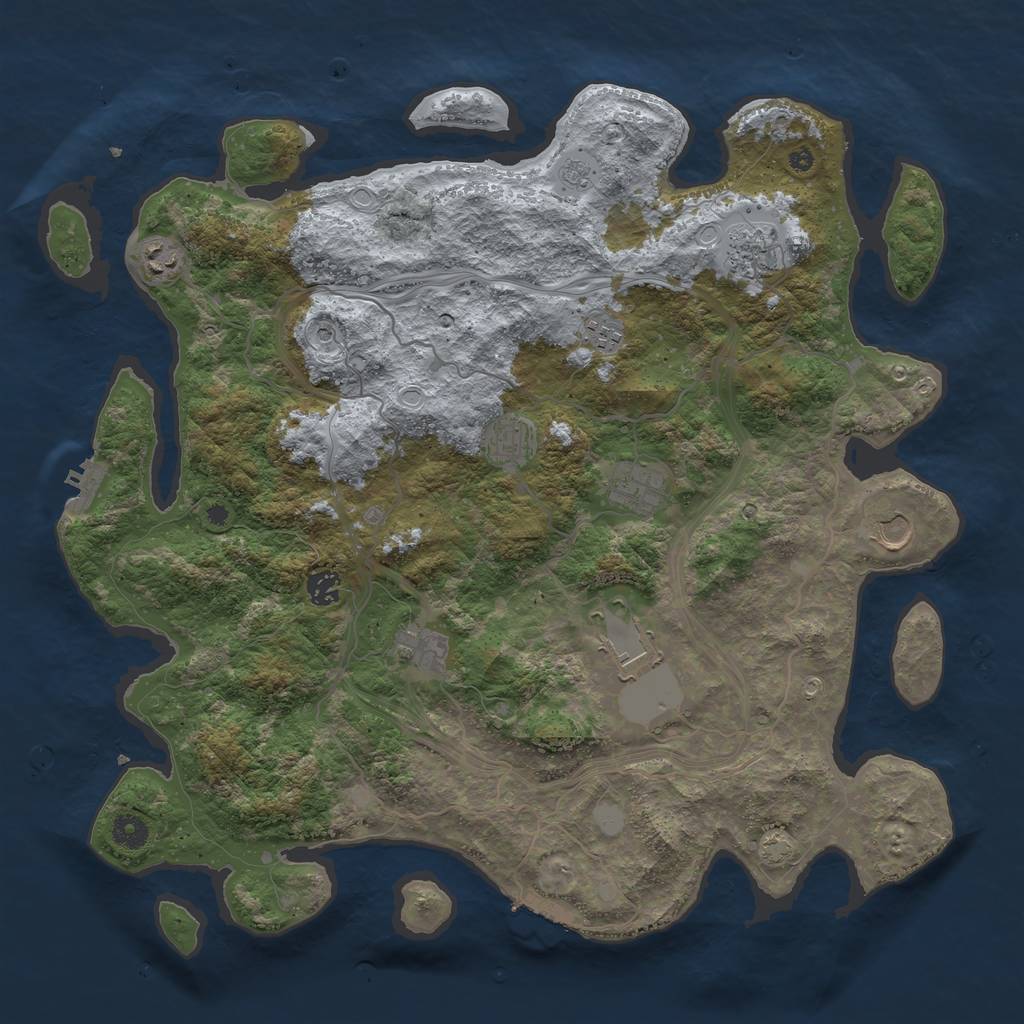 Rust Map: Procedural Map, Size: 4300, Seed: 3197223, 17 Monuments