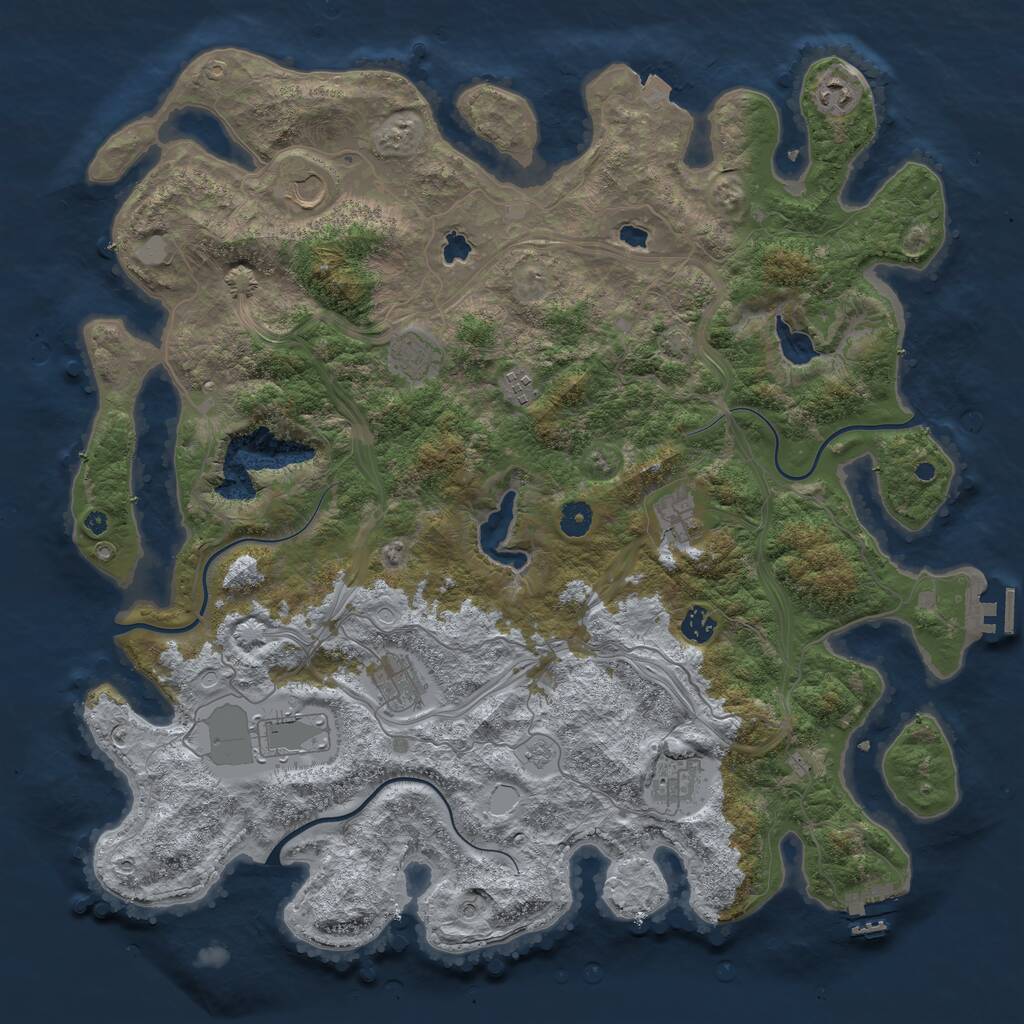 Rust Map: Procedural Map, Size: 4500, Seed: 81237265, 15 Monuments