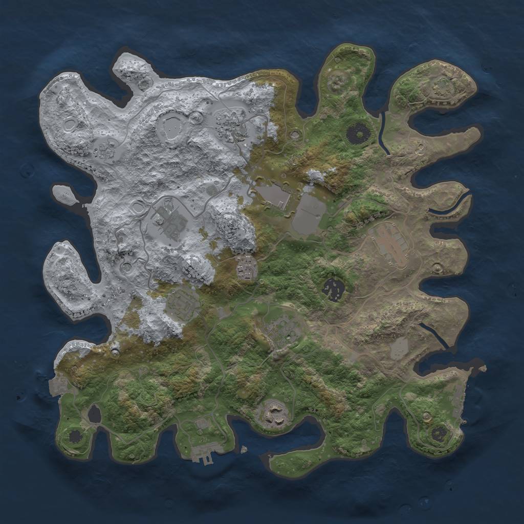 Rust Map: Procedural Map, Size: 3500, Seed: 1656760063, 17 Monuments