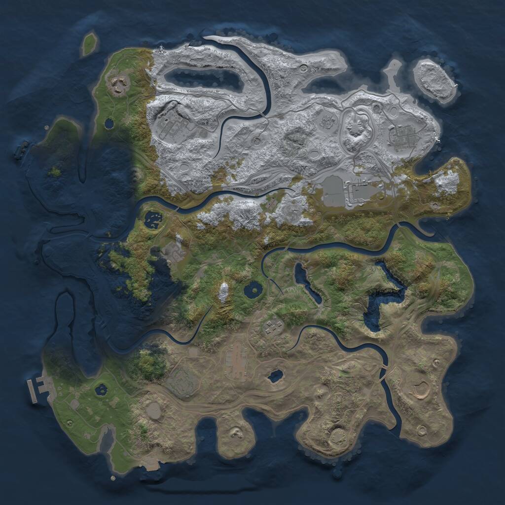 Rust Map: Procedural Map, Size: 4250, Seed: 90865471, 16 Monuments