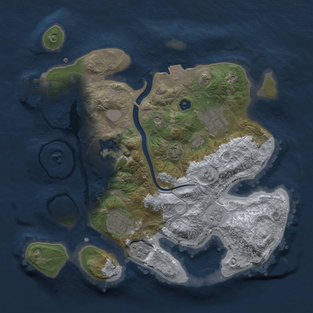 Rust Map: Procedural Map, Size: 2750, Seed: 468474123, 9 Monuments