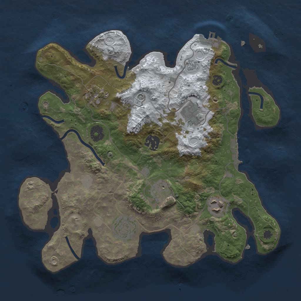 Rust Map: Procedural Map, Size: 3000, Seed: 121877254, 15 Monuments