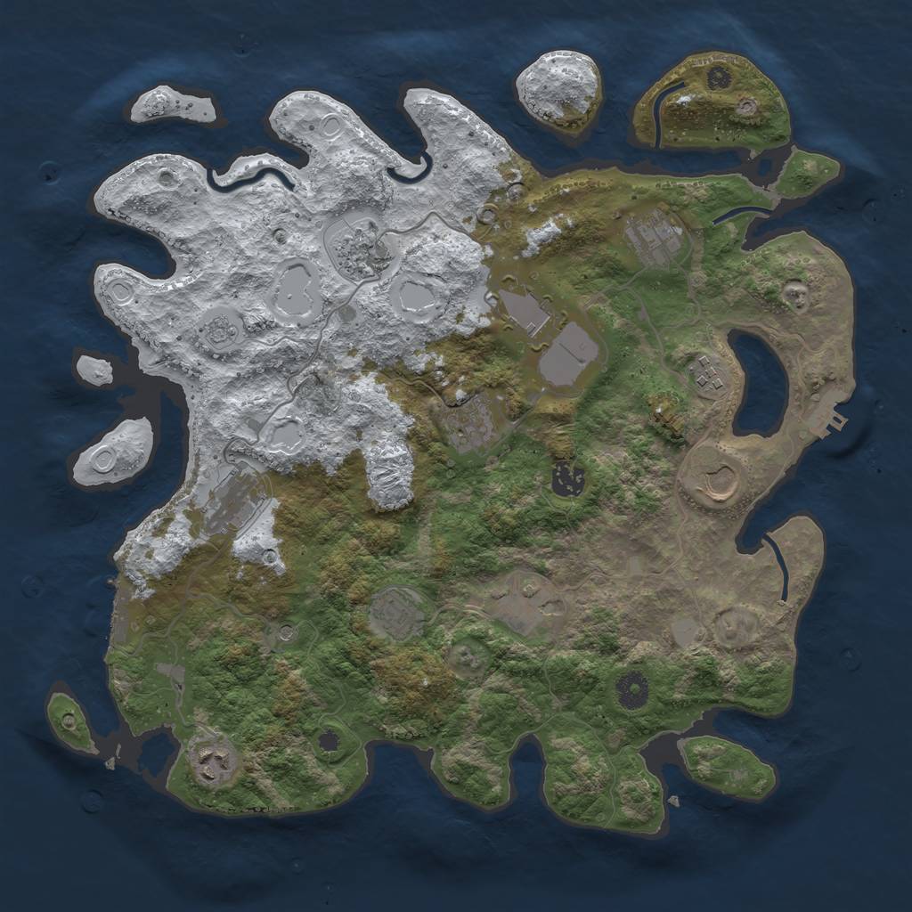 Rust Map: Procedural Map, Size: 3850, Seed: 512432, 20 Monuments