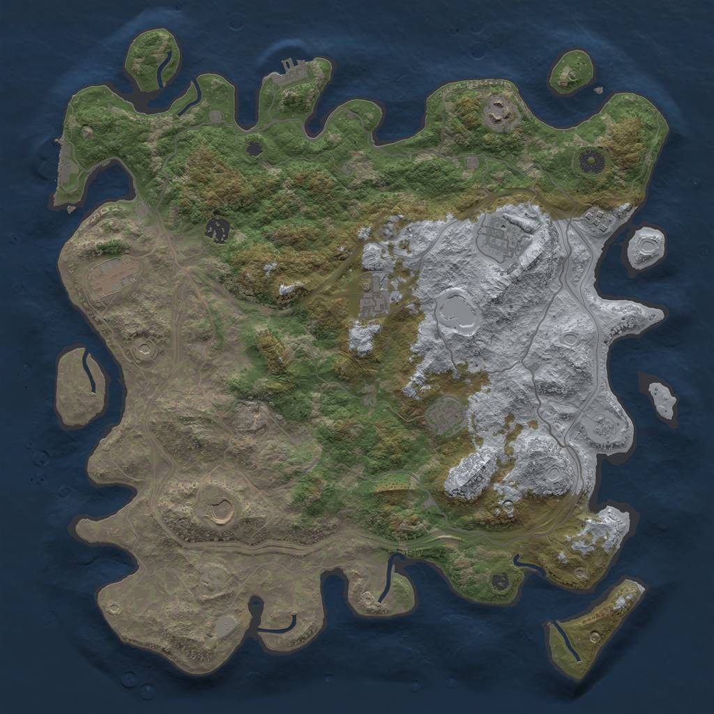 Rust Map: Procedural Map, Size: 4250, Seed: 1110778240, 15 Monuments