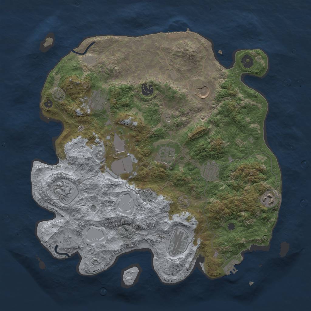 Rust Map: Procedural Map, Size: 3750, Seed: 675641, 18 Monuments