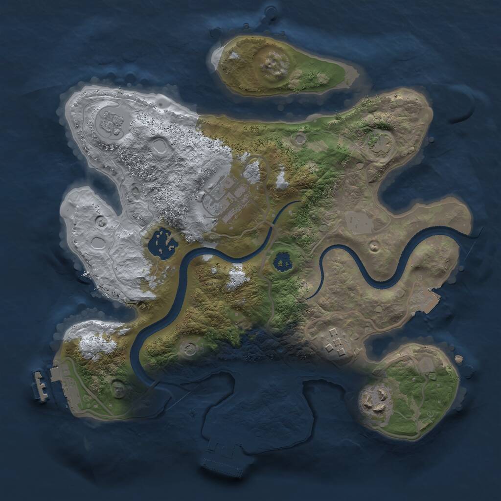 Rust Map: Procedural Map, Size: 2600, Seed: 12, 10 Monuments