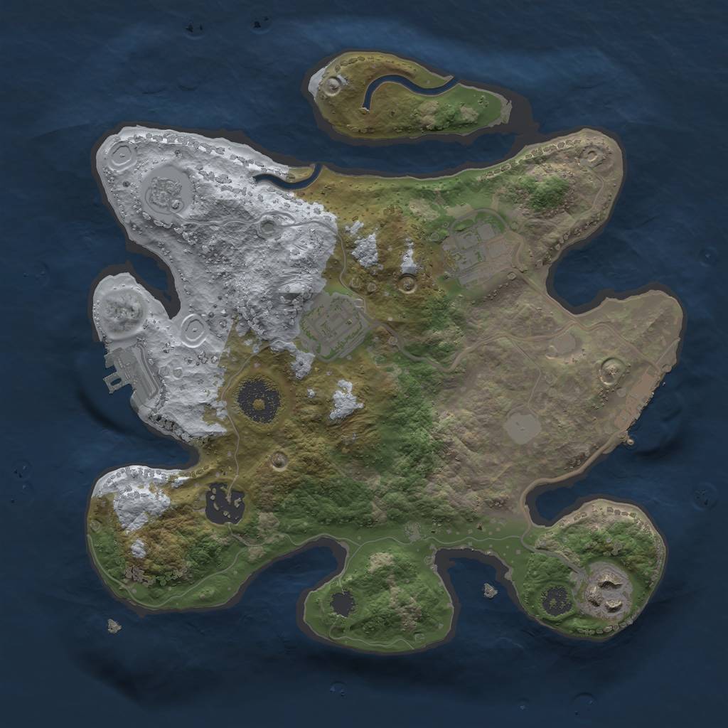 Rust Map: Procedural Map, Size: 2600, Seed: 12, 10 Monuments