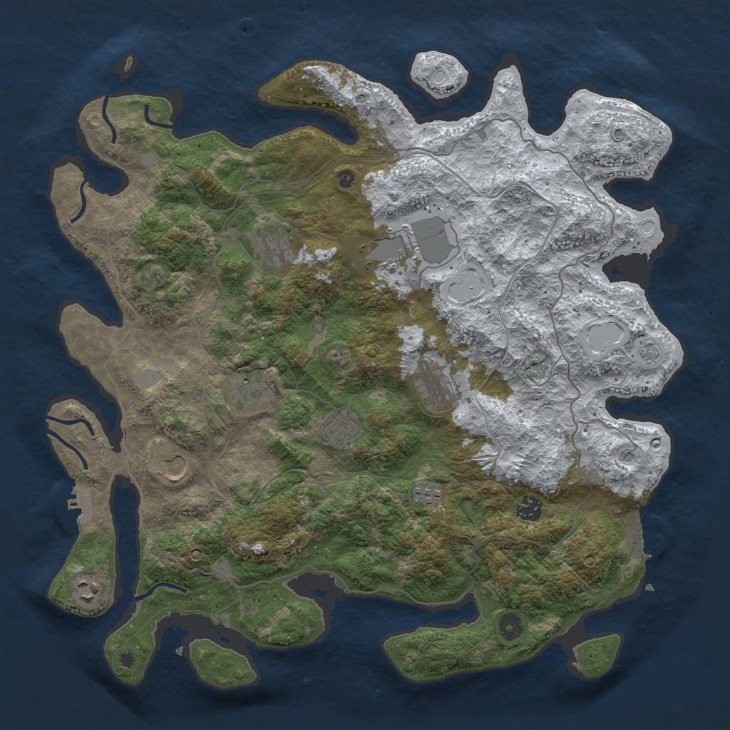 Rust Map: Procedural Map, Size: 4250, Seed: 750660980, 18 Monuments