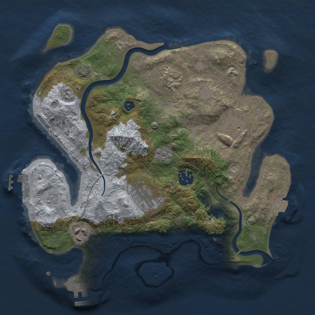 Rust Map: Procedural Map, Size: 3000, Seed: 282719624, 12 Monuments