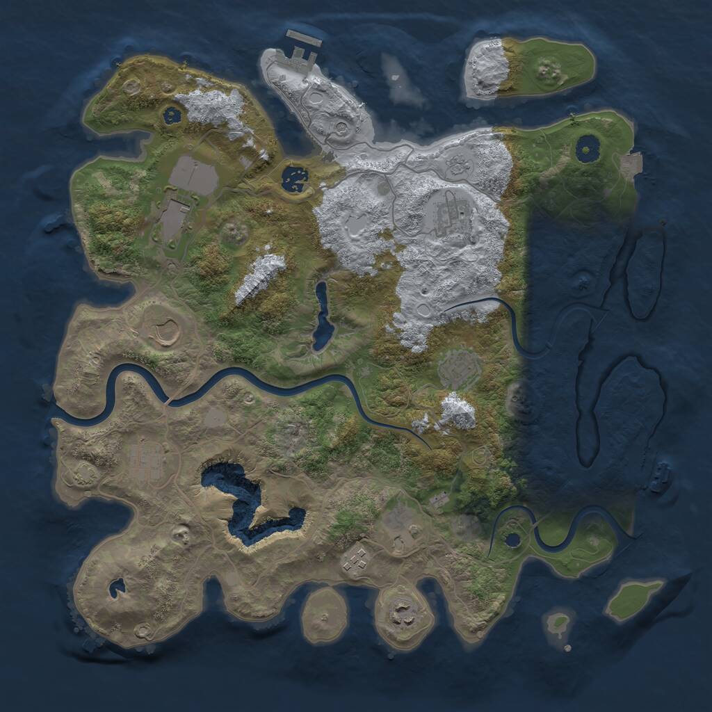 Rust Map: Procedural Map, Size: 4000, Seed: 5360, 15 Monuments