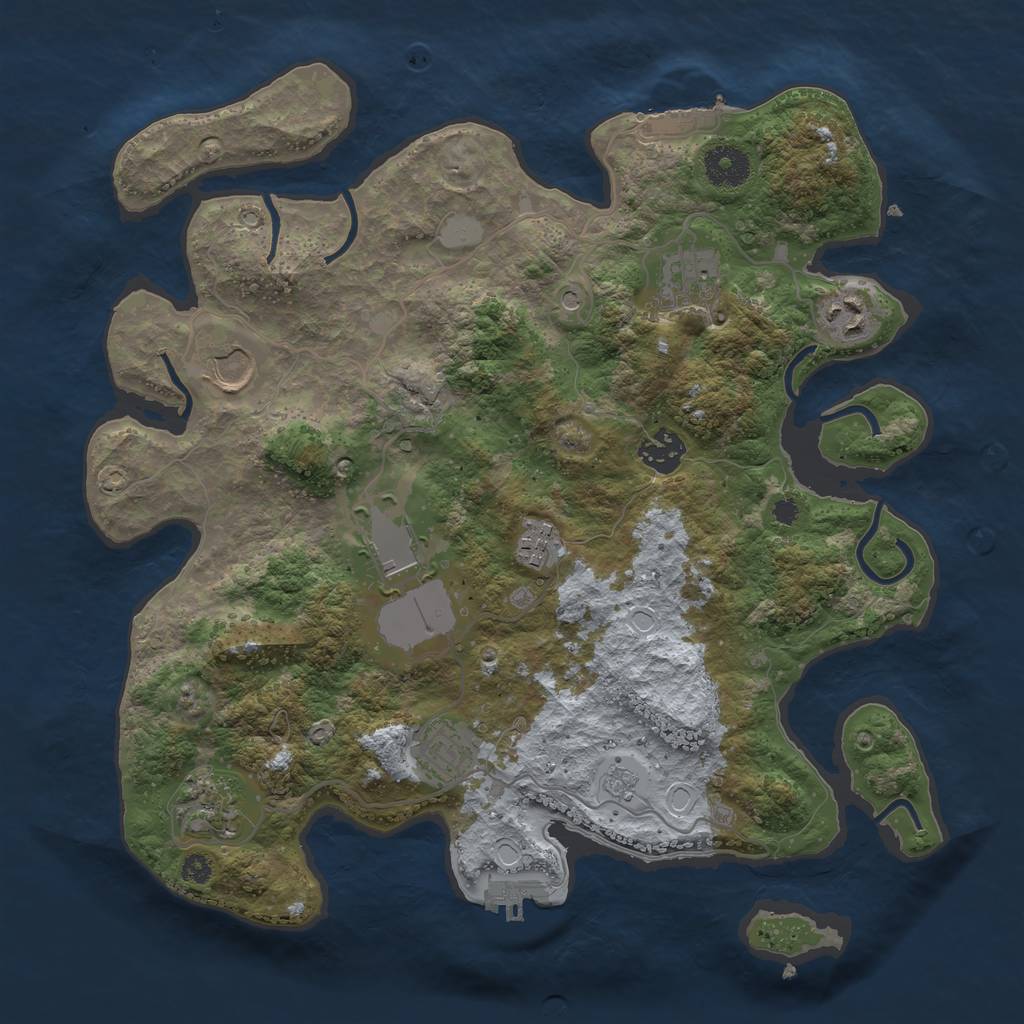 Rust Map: Procedural Map, Size: 3500, Seed: 1536111773, 15 Monuments