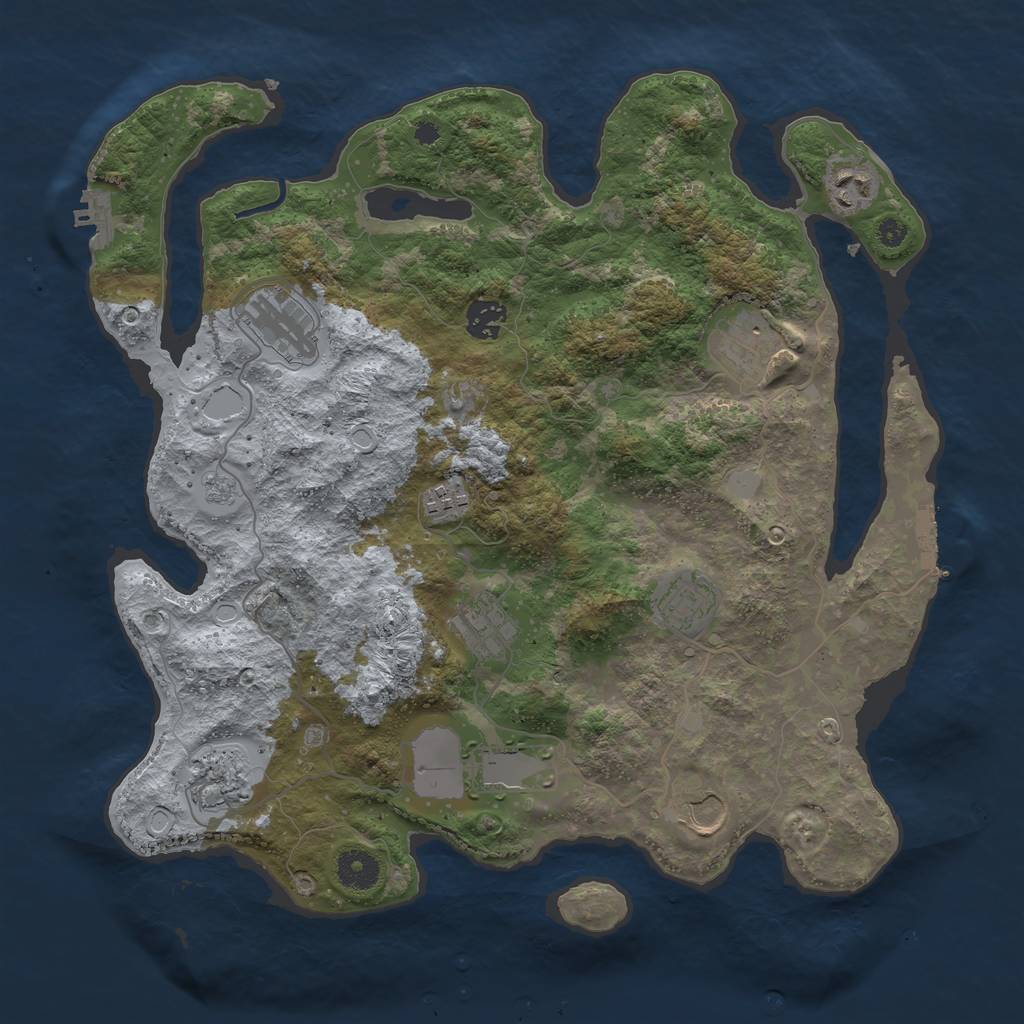 Rust Map: Procedural Map, Size: 3750, Seed: 1436574222, 16 Monuments