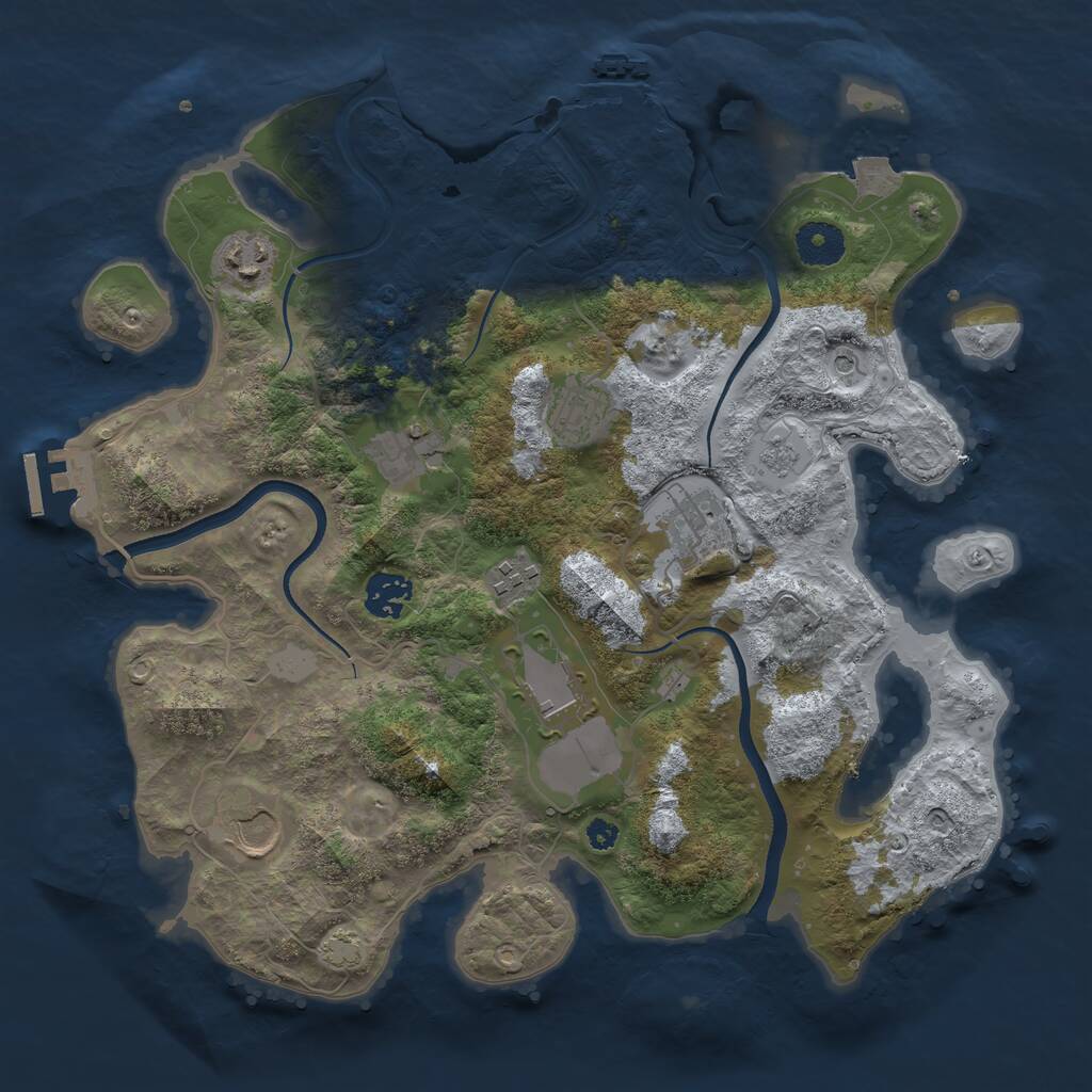 Rust Map: Procedural Map, Size: 3500, Seed: 996901112, 14 Monuments