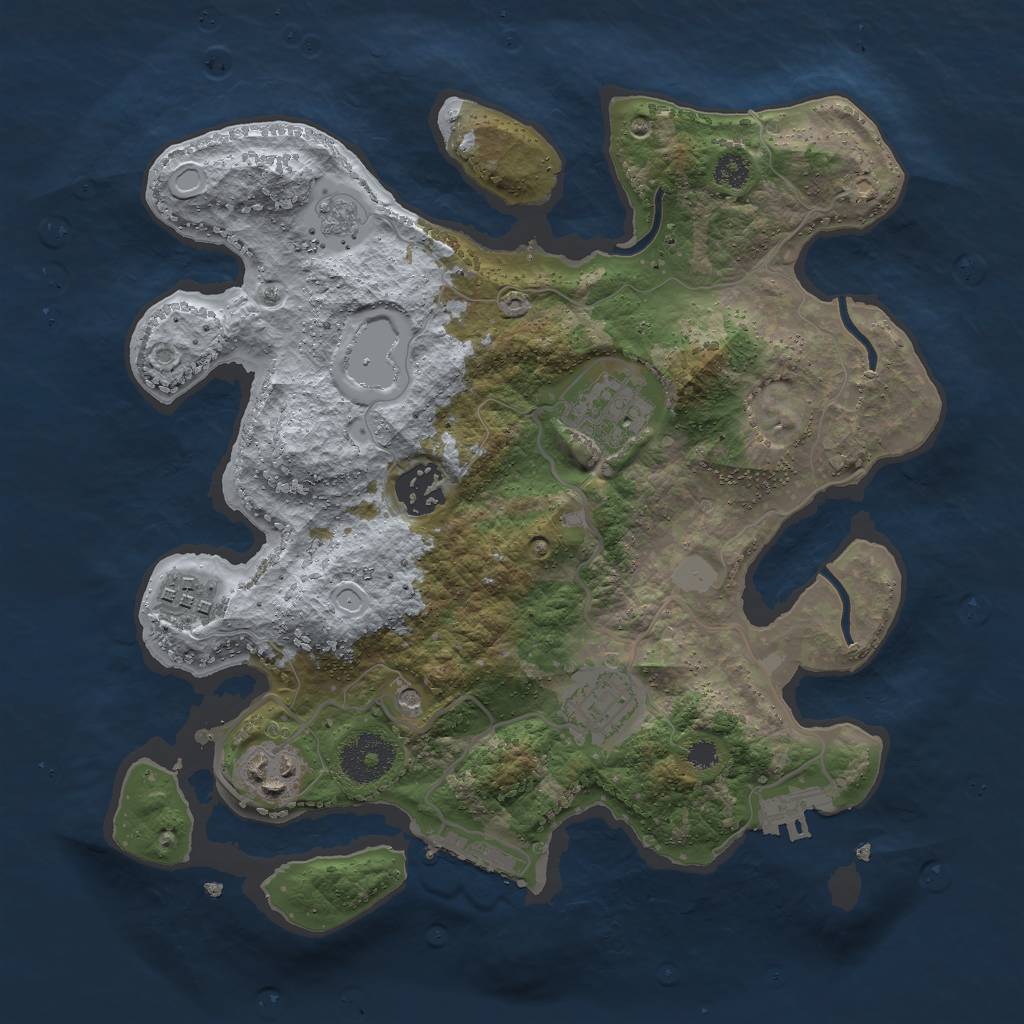 Rust Map: Procedural Map, Size: 3000, Seed: 1479982768, 12 Monuments