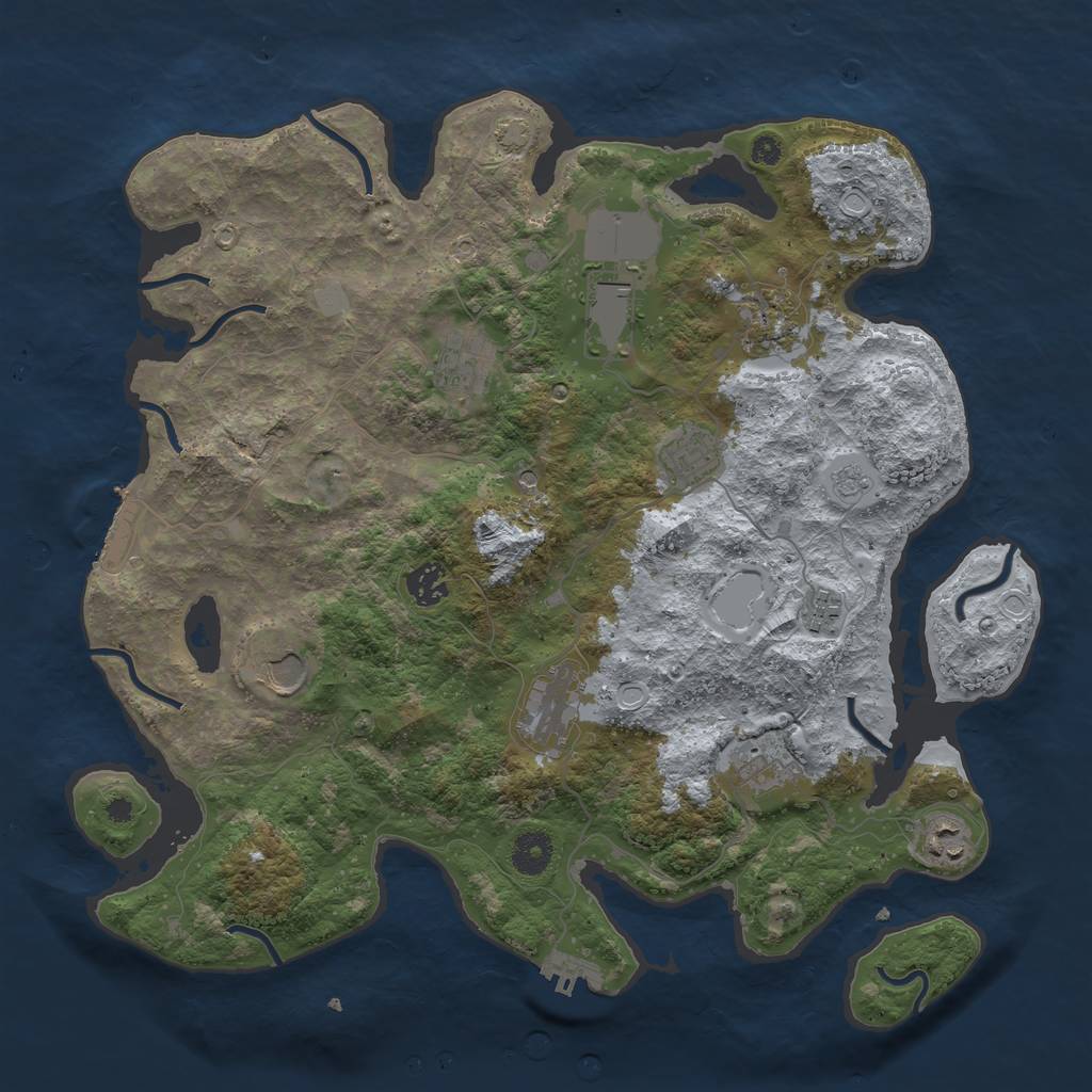 Rust Map: Procedural Map, Size: 3850, Seed: 226705635, 18 Monuments