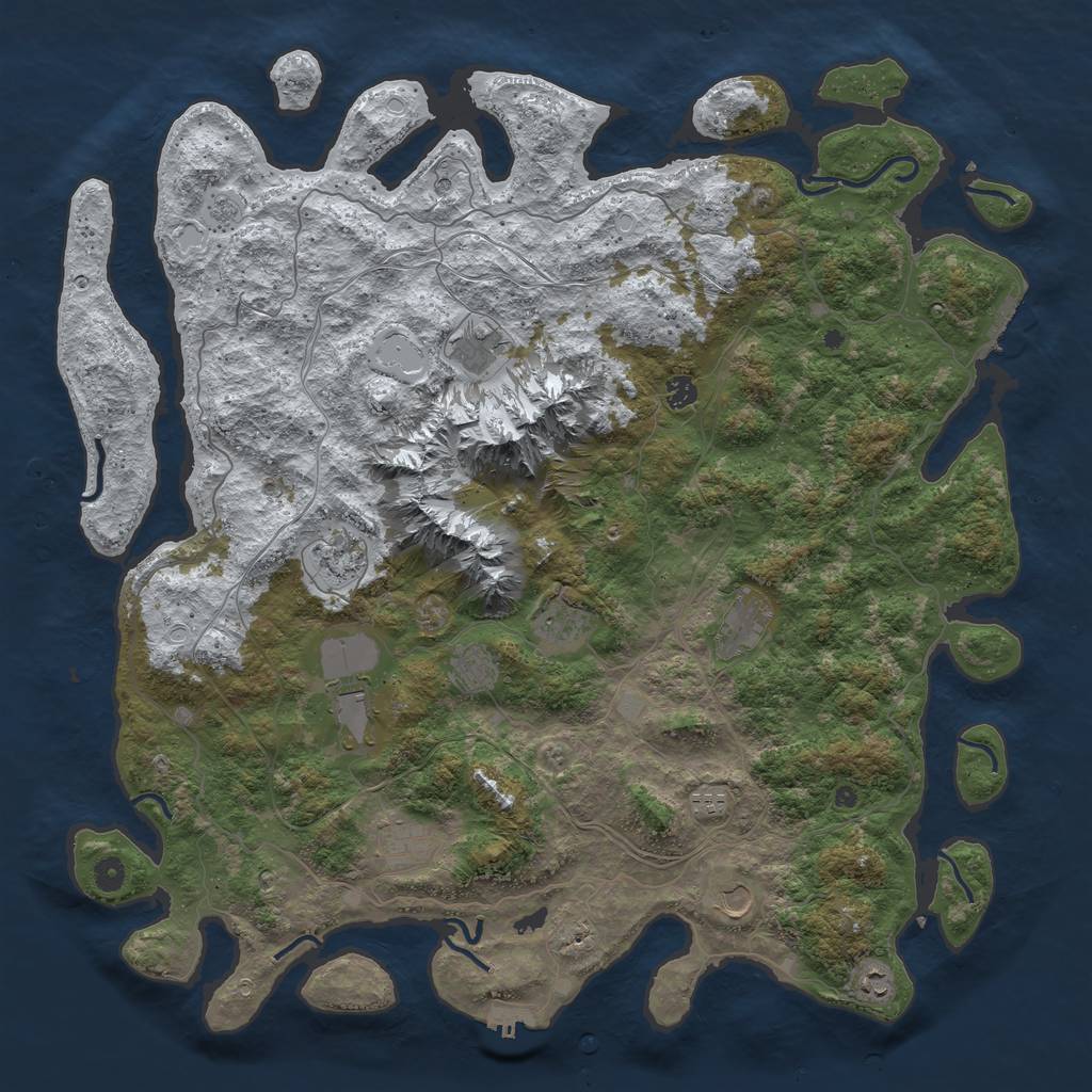 Rust Map: Procedural Map, Size: 5000, Seed: 1619256138, 20 Monuments