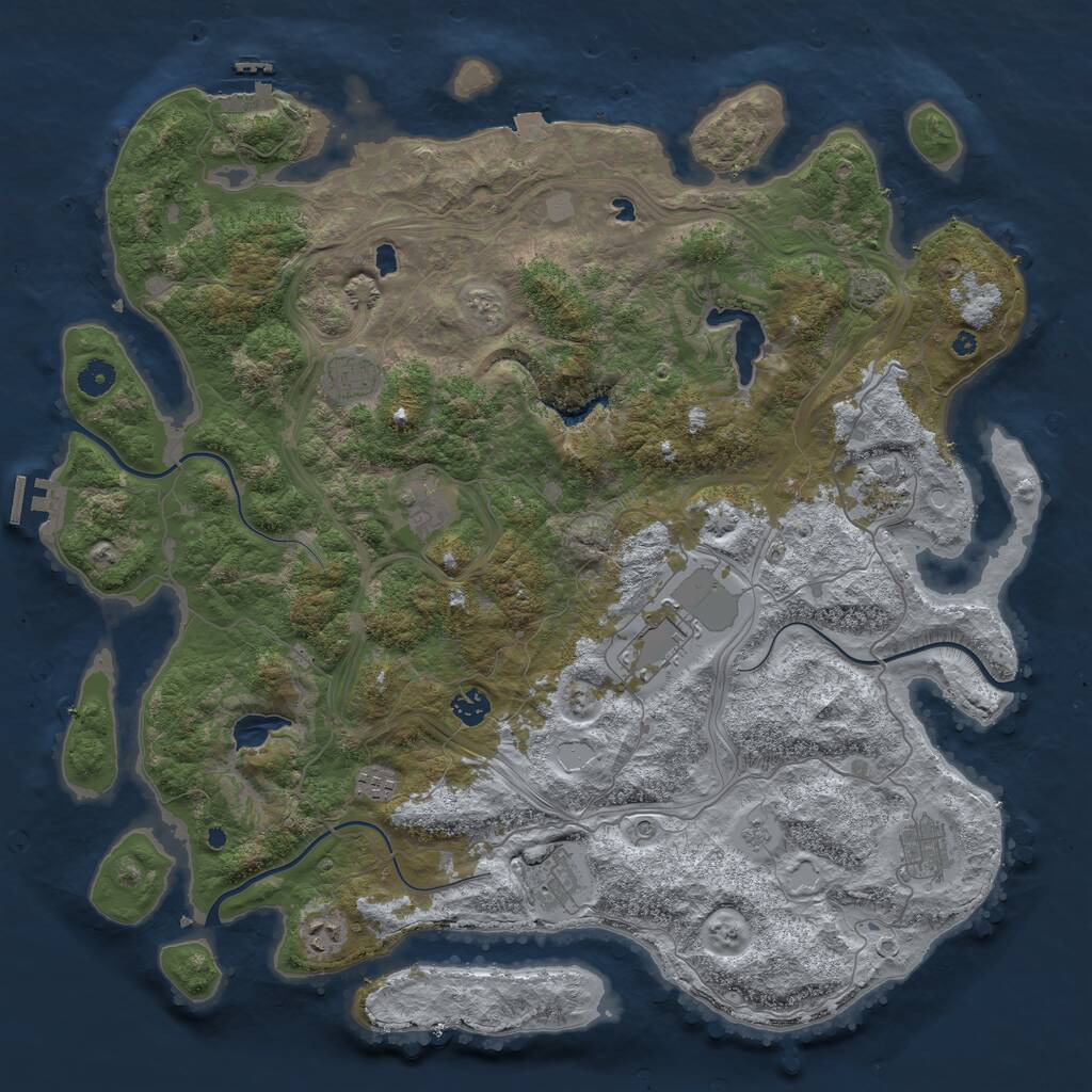 Rust Map: Procedural Map, Size: 4500, Seed: 1779356640, 15 Monuments