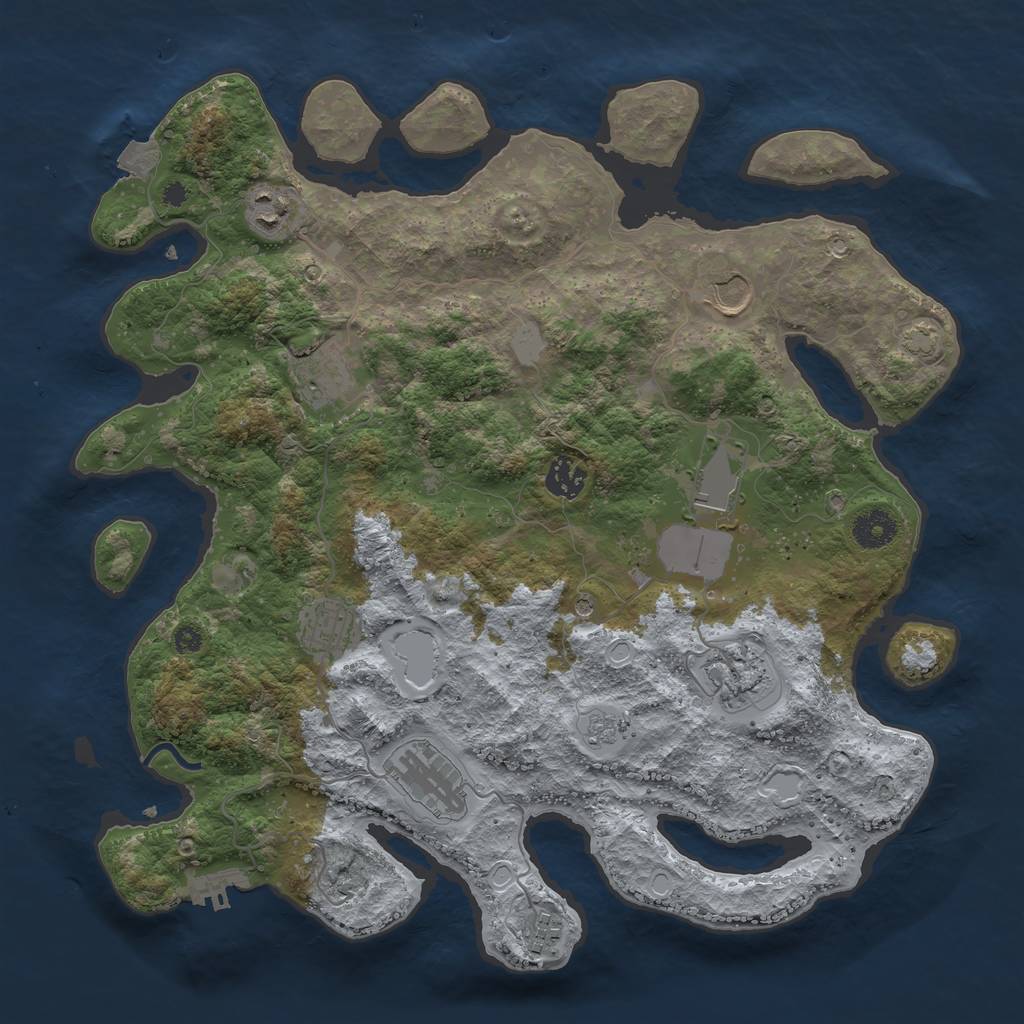 Rust Map: Procedural Map, Size: 3750, Seed: 151051823, 16 Monuments
