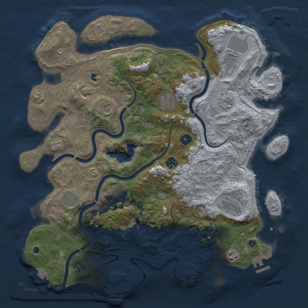 Rust Map: Procedural Map, Size: 4250, Seed: 1812947414, 16 Monuments