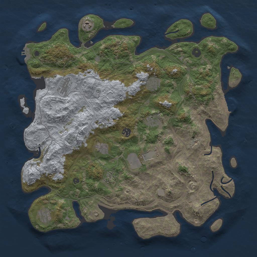 Rust Map: Procedural Map, Size: 4300, Seed: 2131216152, 17 Monuments